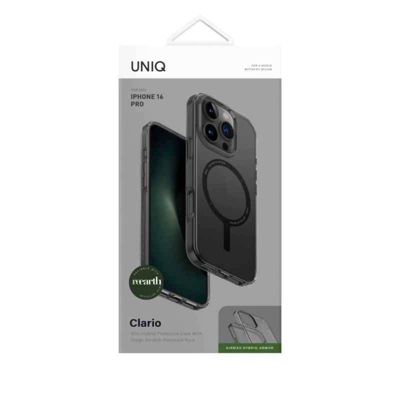Uniq Clario Iphone 16 Pro Magclick Charging Case Transparent - Smoke - أكسسوار
